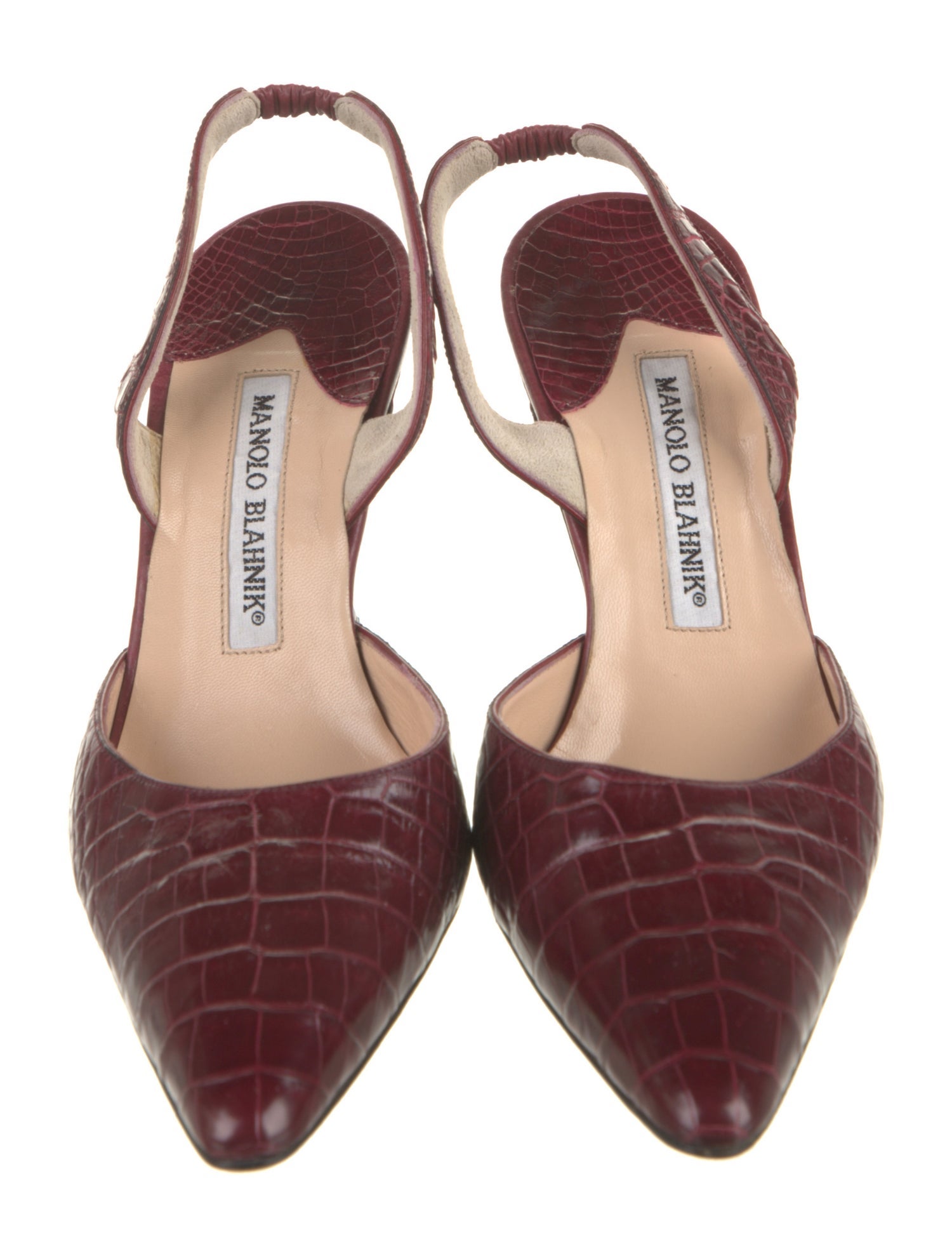 Manolo Blahnik Leather Animal Print Slingback Pumps